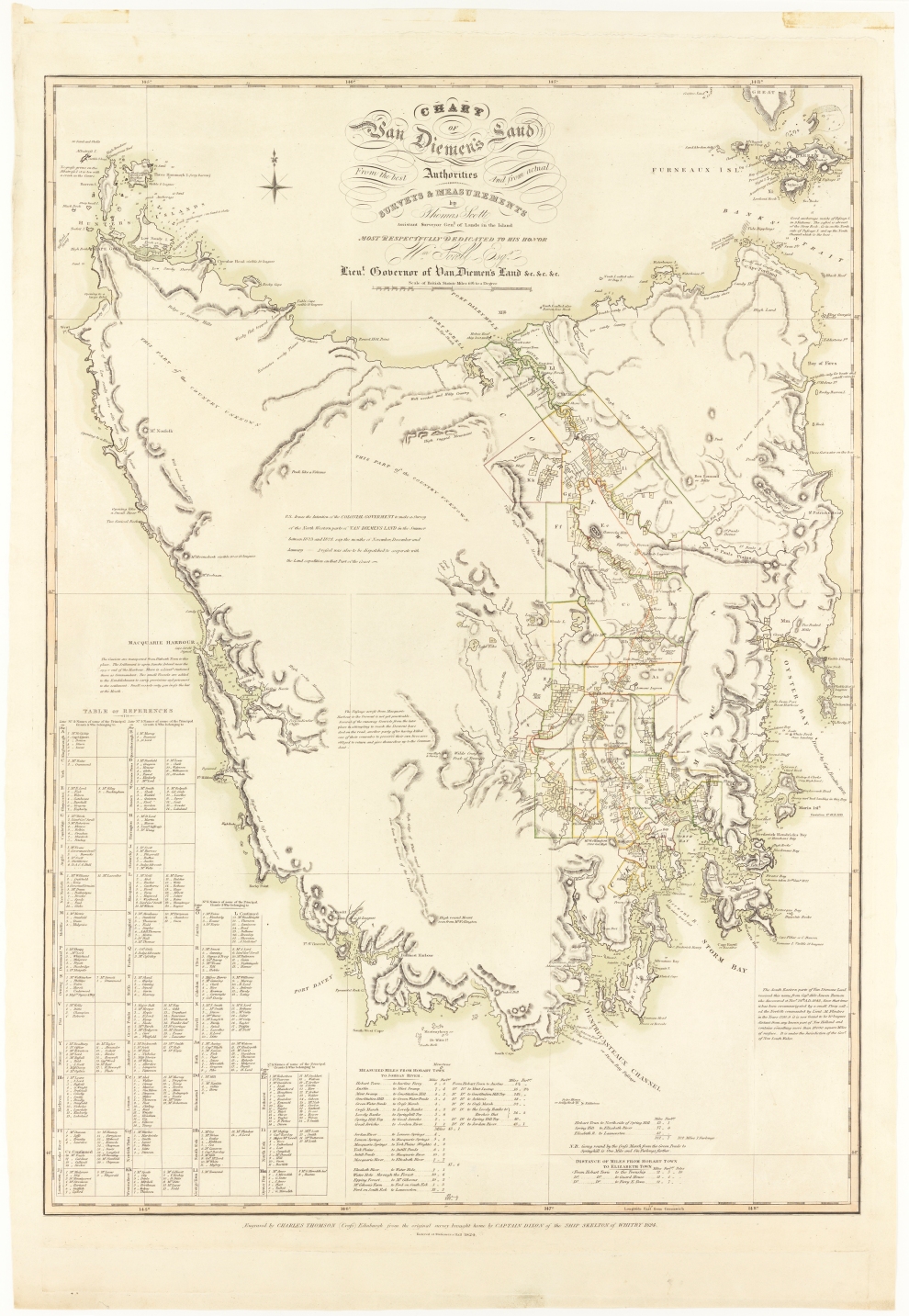 Chart of Van Diemens Land Thomas Scott med-lge